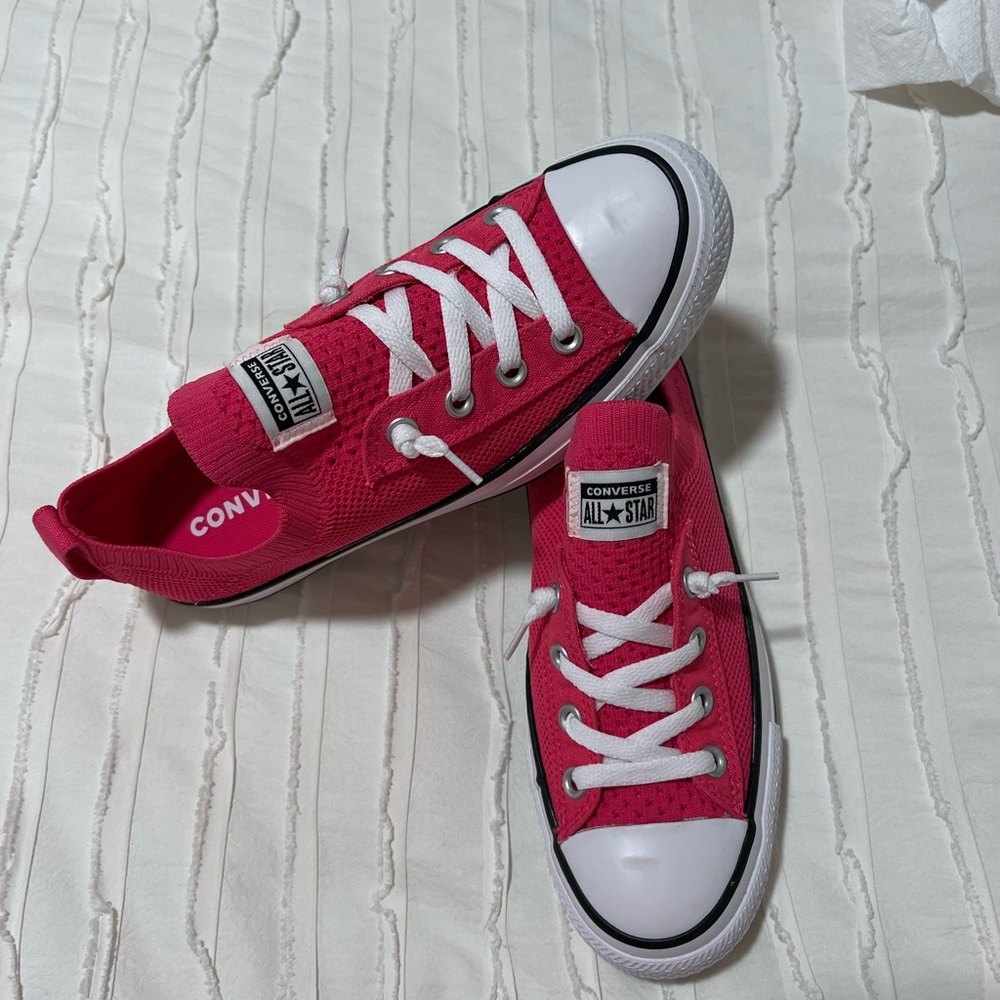 Converse Pink and White Canvas Sneakers